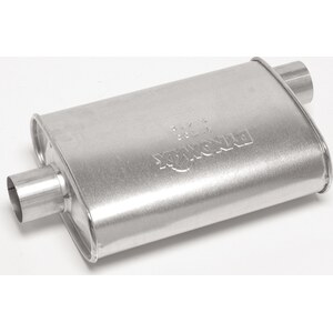 Dynomax - 17733 - Muffler - Super Turbo - 2-1/2 in Offset Inlet - 2-1/2 in Center Outlet - 14 x 4-1/4 x 9-3/4 in Oval - 18-1/2