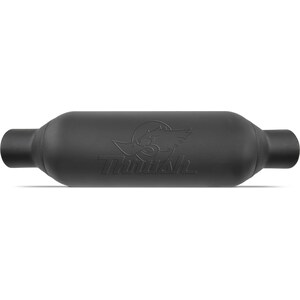 Dynomax - 24253 - Muffler - Thrush Rattler - 2-1/4 in Center Inlet - 2-1/4 in Center Outlet - 5 x 12-1/2 in Oval Body - 18 - Steel - Black Paint
