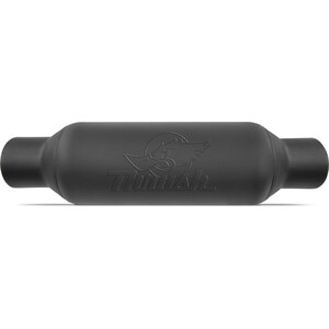 Dynomax - 24255 - Muffler - Thrush Rattler - 3 in Center Inlet - 3 in Center Outlet - 5 x 12-1/2 in Oval Body - 18 - Steel - Black Paint