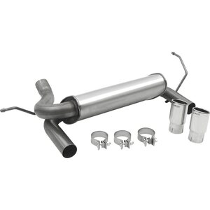 Dynomax - 39510 - Exhaust System - Super Turbo - Axle-Back - 2-1/2 in - Dual Rear Exit - 3 in Polished Tips - Jeep V6 - 4-Door - Jeep Wrangler JK 2007-18