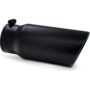 MBRP - T5051BLK - Tip 5in O.D. Angled Roll ed End  4in inlet
