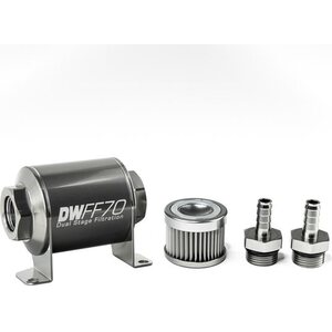 Deatschwerks - 8-03-070-010K-38 - In-line Fuel Filter Kit 3/8 Hose Barb 10-Micron
