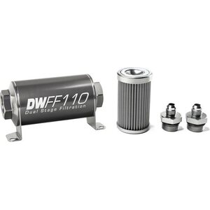 Deatschwerks - 8-03-110-100K-6 - In-line Fuel Filter Kit 6an 100-Micron