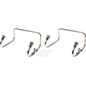 The Blower Shop - 4372 - Dual Inlet Fuel Line Kit Holley 4150 Polished SS