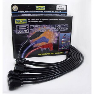 Taylor - 74001 - Spiro Pro Custom 8 Cyl Plug Wire Set Black