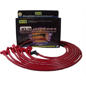 Taylor - 79230 - Race-Fit 409 Plug Wire Red SBC HEI Under Header