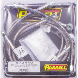 Russell - 672440 - S/S Brake Line Kit 01-06 GM HD Trucks