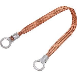 Allstar Performance - 76328-9 - Copper Ground Strap 9in w/ 1/4in Ring Terminals
