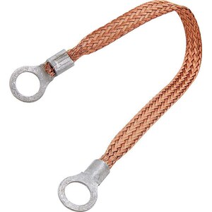 Allstar Performance - 76330-6 - Copper Ground Strap 6in w/ 3/8in Ring Terminals