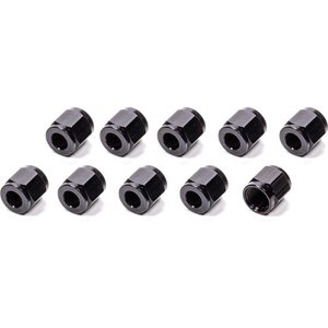 Fragola - 481804-BL-10 - #4 Aluminum Tube  Nuts (10pk) Black