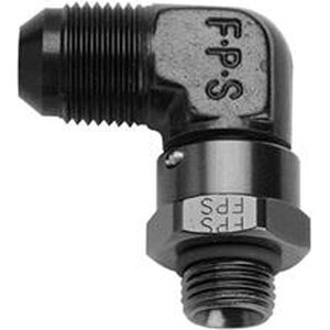 Fragola - 499207-BL - #8 x 9/16-18 90 Deg Swivel Adapter Black