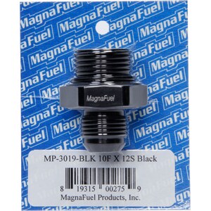 Magnafuel - MP-3019-BLK - #10an Flare to #12an Port Fitting Str. Black