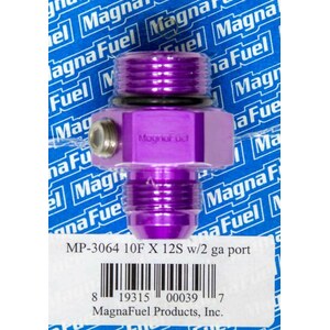 Magnafuel - MP-3064 - #10 to #12 O-Ring Male Adapter Fitting w/Gauge