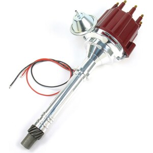 Pertronix Ignition - D100711 - SBC/BBC Billet Dist. w/ Red Cap & Male Tower