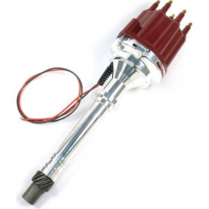 Pertronix Ignition - D100811 - SBC/BBC Billet Dist. w/ Red Cap & Male Tower