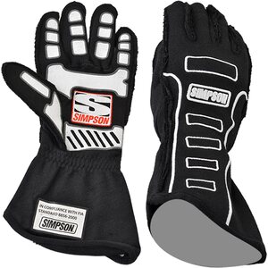Simpson Safety - 21300LK-O - Competitor Glove Large Black Outer Seam