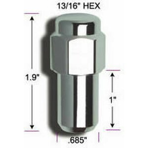 Gorilla - 74187B - 4 Lugnuts Extended Mag 1/2