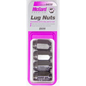 McGard - 64030 - Lug Nuts 1/2-20 4 Pack Black Cone Seat