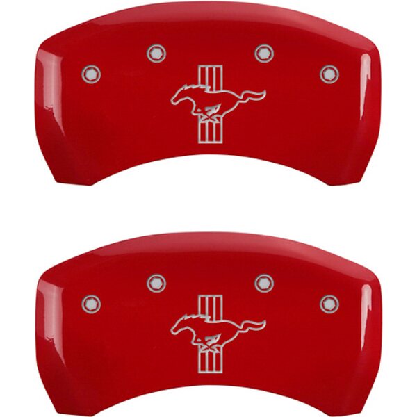 MGP Caliper Cover - 10198SMBPRD - 10-14 Mustang Base Caliper Covers Red