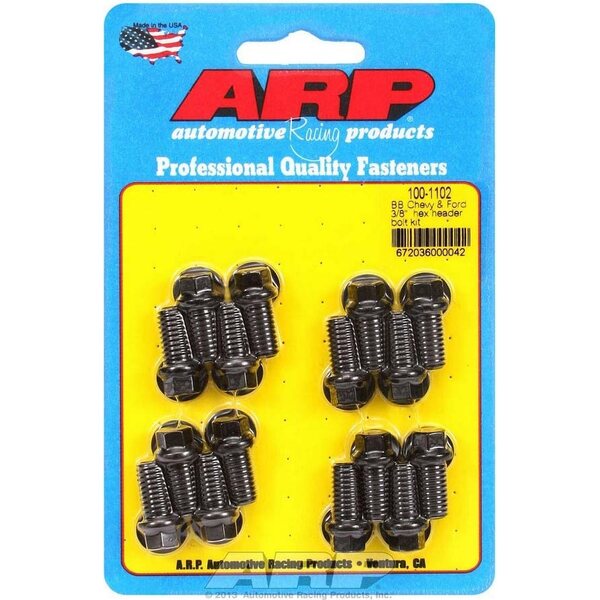 ARP - 100-1102 - Header Bolt Kit - 6pt. 3/8 x .750 UHL (16)