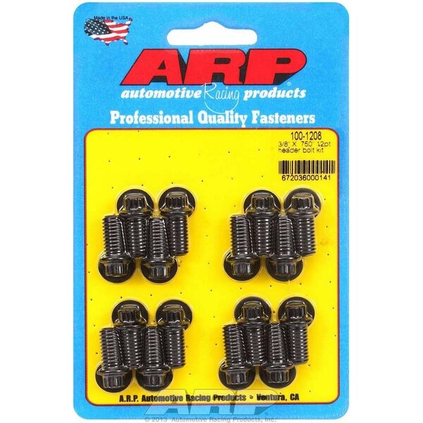 ARP - 100-1208 - Header Bolt Kit - 12pt. 3/8 x .750 UHL (16)