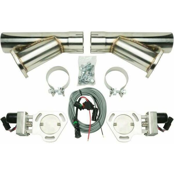 Pypes Performance Exhaust - HVE10K3 - Dual Electric Exhaust Cutout 3in w/Y-Pipes
