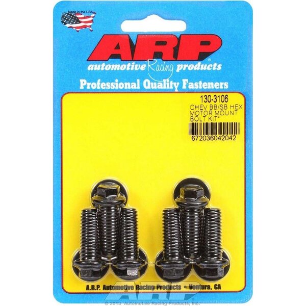 ARP - 130-3106 - Motor Mount Bolt Kit 6pt. Chevy