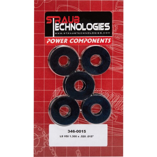 Straub Technologies - 346-0015 - Valve Spring Shims 50pk .015 GM LS Engines