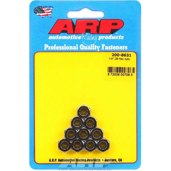 ARP - 200-8631 - 1/4-28 Hex Nut w/Flange Kit (10pk)