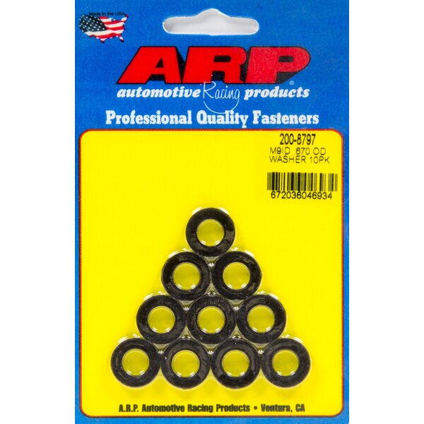 ARP - 200-8797 - Black Washers - 9mm ID x .670 OD (10pk)