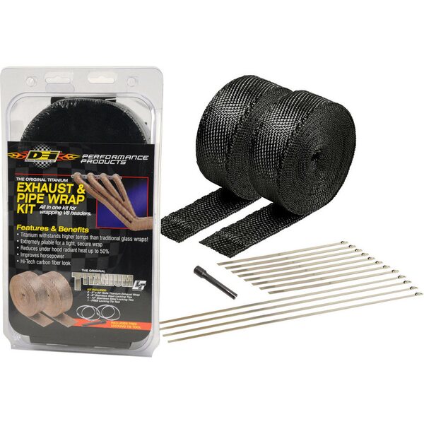 DEI - 10073 - Exhaust & Pipe Wrap Kit Black Titanium