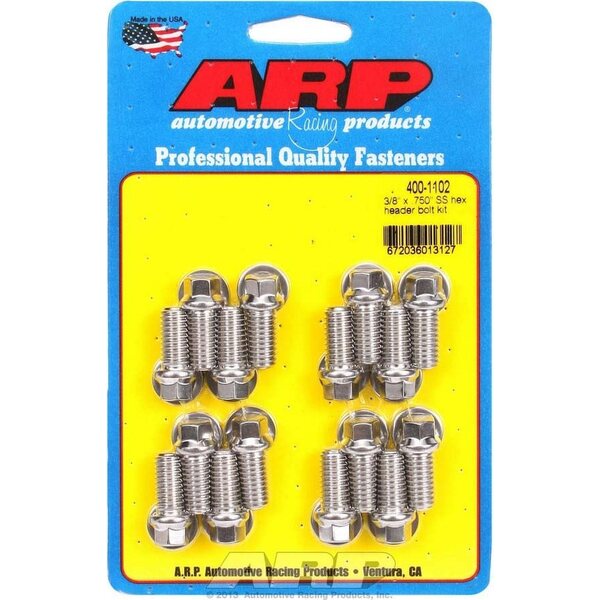 ARP - 400-1102 - S/S Header Bolt Kit - 3/8 x .750 UHL (16)