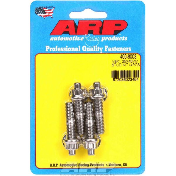 ARP - 400-8003 - S/S Stud Kit - (4) M8 x 1.25in x  45mm