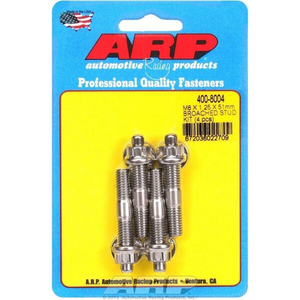 ARP - 400-8004 - S/S Stud Kit - (4) M8 x 1.25in x  51mm