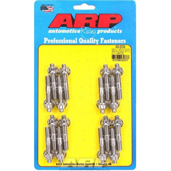 ARP - 400-8034 - S/S Stud & Nut Kit (16) 8mm x 1.25in x  51mm