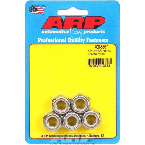 ARP - 400-8667 - S/S Hex Nyloc Nuts 1/2-13 (5)