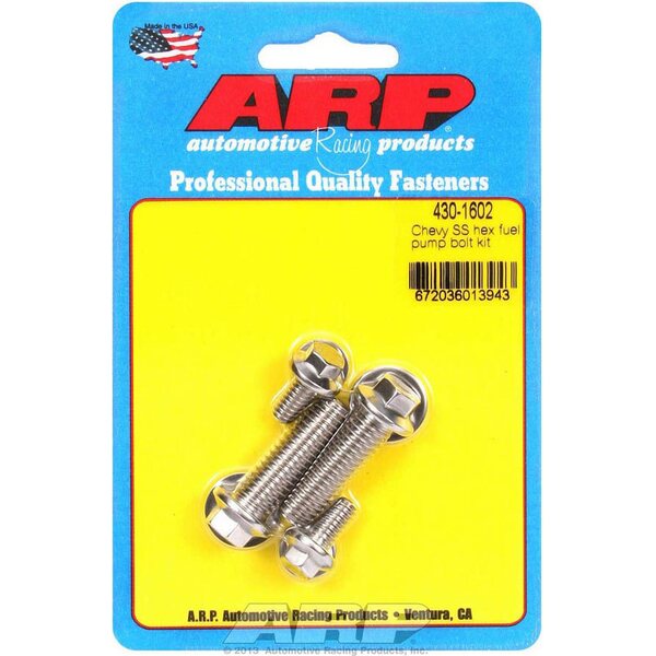 ARP - 430-1602 - S/S Chevy Fuel Pump Bolt Kit 6pt.