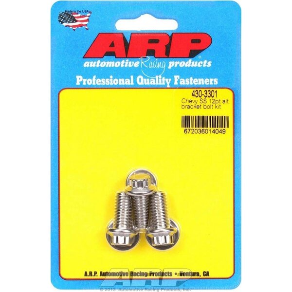 ARP - 430-3301 - S/S Chevy Alternator Bracket Bolt Kit 12pt.