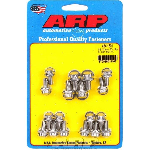 ARP - 434-1801 - SBC S/S Oil Pan Bolt Kit 12pt.