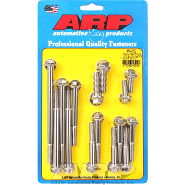 ARP - 454-3202 - SBF S/S W/P & T/C Bolt Kit 6pt.