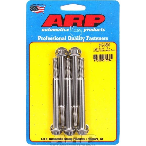 ARP - 612-3500 - S/S Bolt Kit - 12pt. (5) 5/16-18 x 3.500