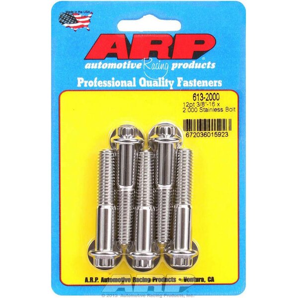 ARP - 613-2000 - S/S Bolt Kit - 12pt. (5) 3/8-16 x 2.000