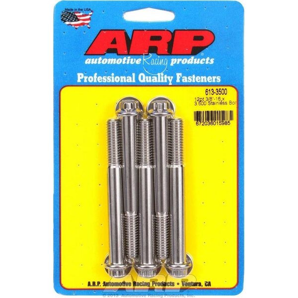 ARP - 613-3500 - S/S Bolt Kit - 12pt. (5) 3/8-16 x 3.500