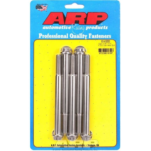 ARP - 614-5000 - S/S Bolt Kit - 12pt. (5) 7/16-24 x 5.000