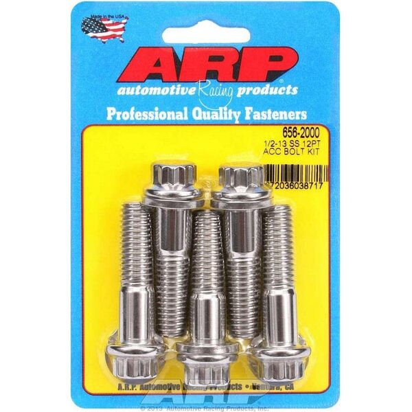 ARP - 656-2000 - S/S Bolt Kit - 12pt. (5) 1/2-13 x 2.000