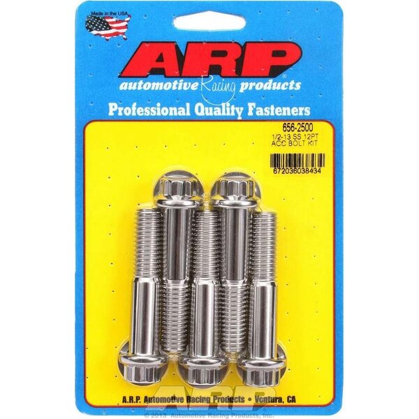 ARP - 656-2500 - S/S Bolt Kit - 12pt. (5) 1/2-13 x 2.500