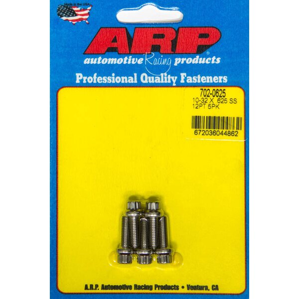 ARP - 702-0625 - S/S Bolt Kit -12pt (5pk) 10-32 x .625