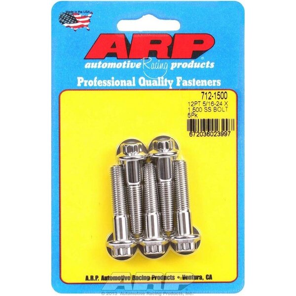 ARP - 712-1500 - S/S Bolt Kit - 12pt. (5) 5/16-24 x 1.500