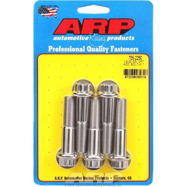 ARP - 755-2250 - S/S Bolt Kit - 12pt. (5) 1/2-20 x 2.250