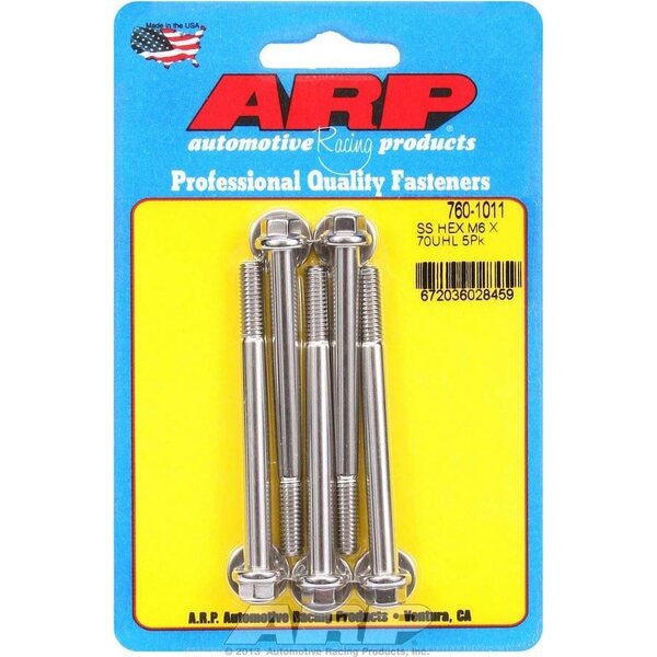 ARP - 760-1011 - S/S Bolt Kit 6pt 6mm x 1.00 x 70mm